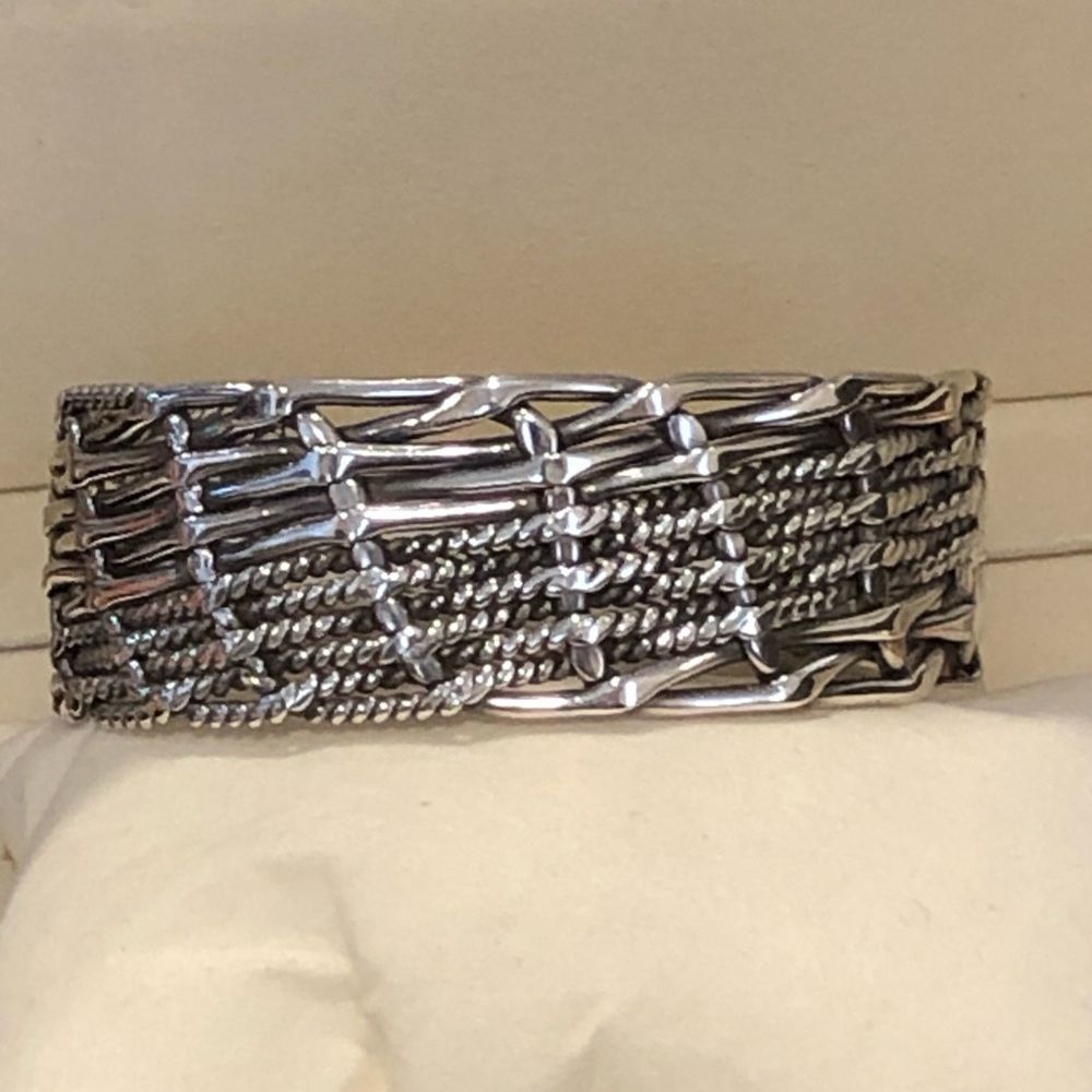 Barse Sterling Silver Scroll Cuff & Vintage Sterl… - image 3